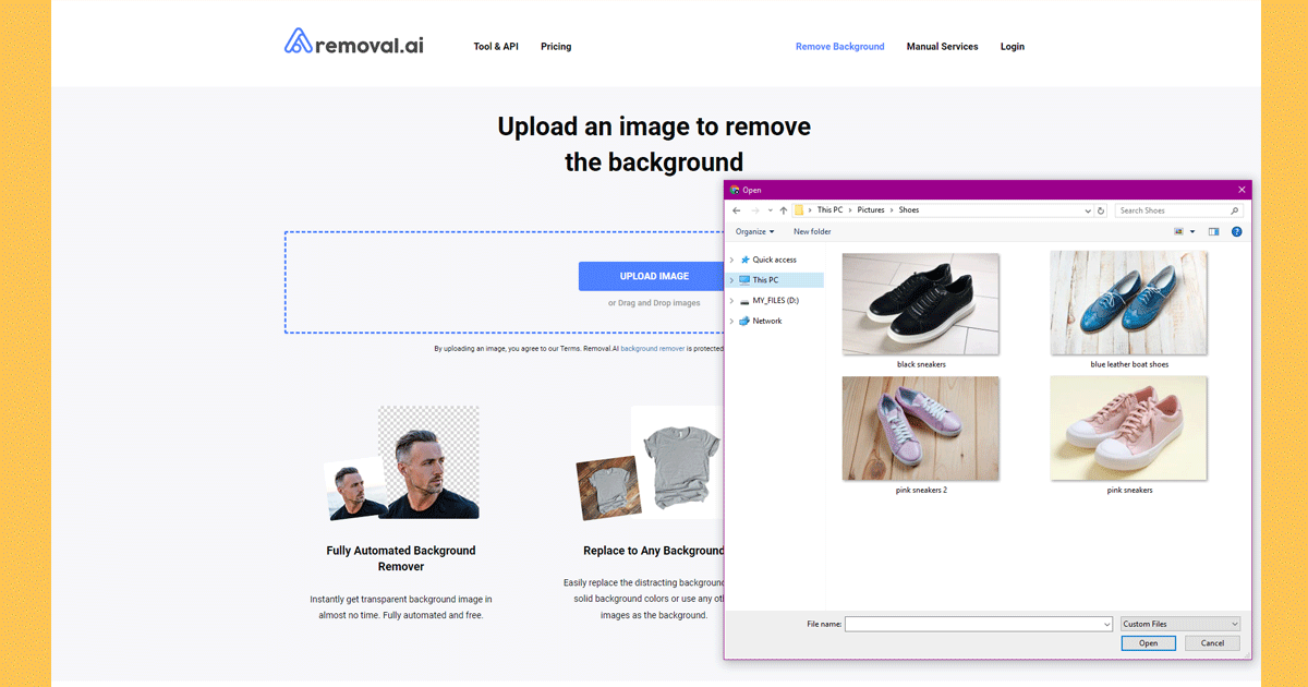 removal.ai - upload image