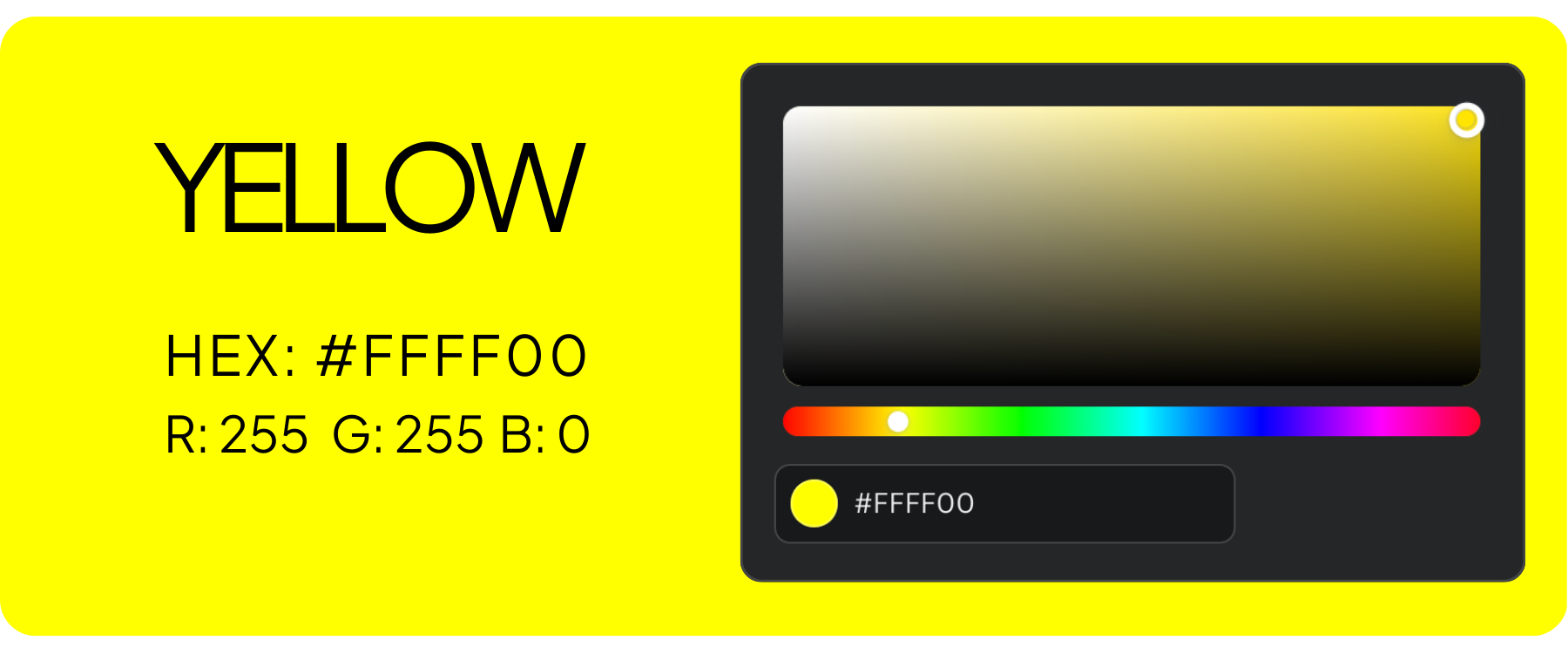 color yellow: Hex & RGB Values