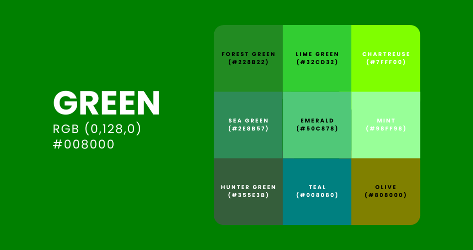the green color